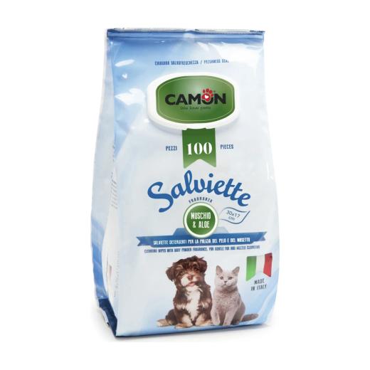 Camon Lingettes musc et aloe vera format maxi pour chien et chat, 100 pièces, Camon à Casablanca