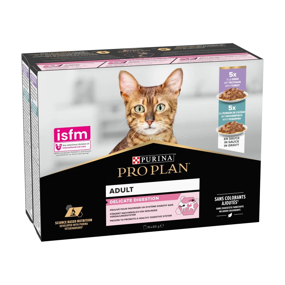 Purina Pro Plan Adult Delicate Digestion en Sauce (Dinde & Poisson de l'Océan) 10x85 g