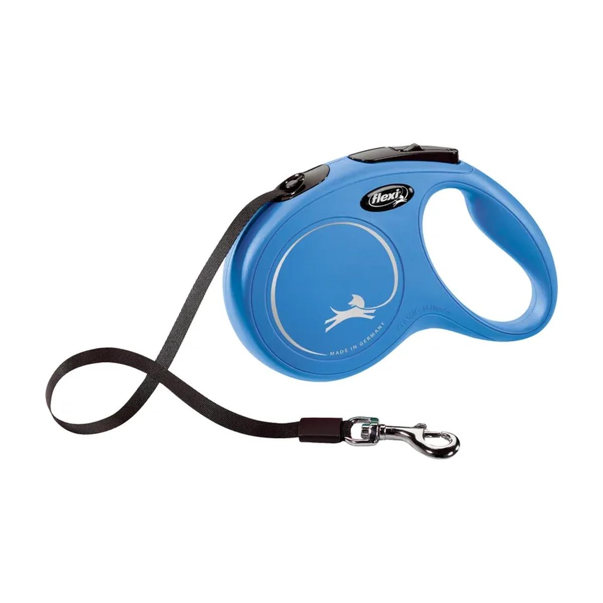 Flamingo Flexi Classic laisse à enrouleur à sangle bleue taille L 500 cm