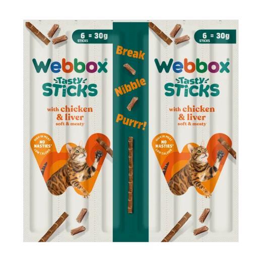 Webbox Tasty Sticks friandises au poulet et au foie pour chat 6 x 30 g, Webbox à Casablanca