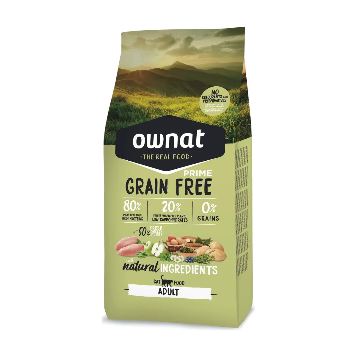 Ownat Grain Free Prime Aliment Sec pour Chat Adult 8 kg