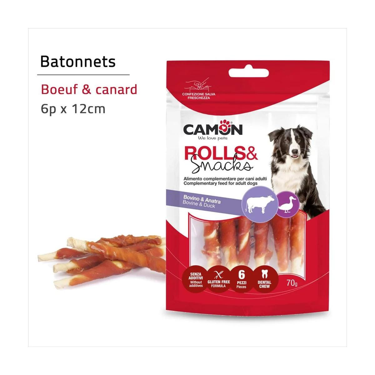 Camon Batonnets 6P – 12 cm / 70 g – Bœuf Canard, Camon à Casablanca