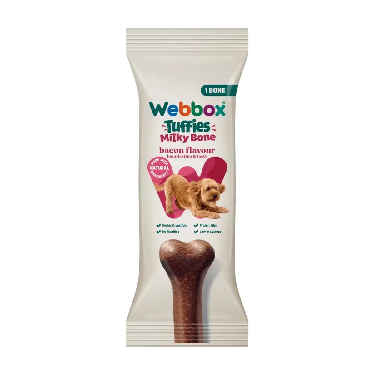 Webbox Tuffies Milky Bone Friandise à mâcher au bacon pour chien 90 g, Webbox à Casablanca