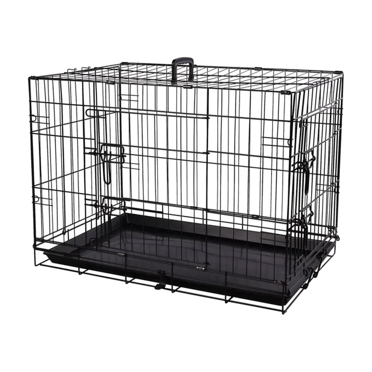 Flamingo Cage métallique Mezo noire pour chien M 77 x 47 x 55 cm