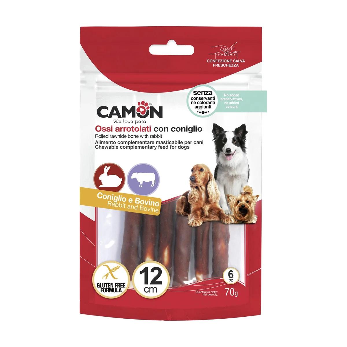 Camon Rouleaux de peau de vache au lapin pour chien 70 g (6 pièces), Camon à Casablanca