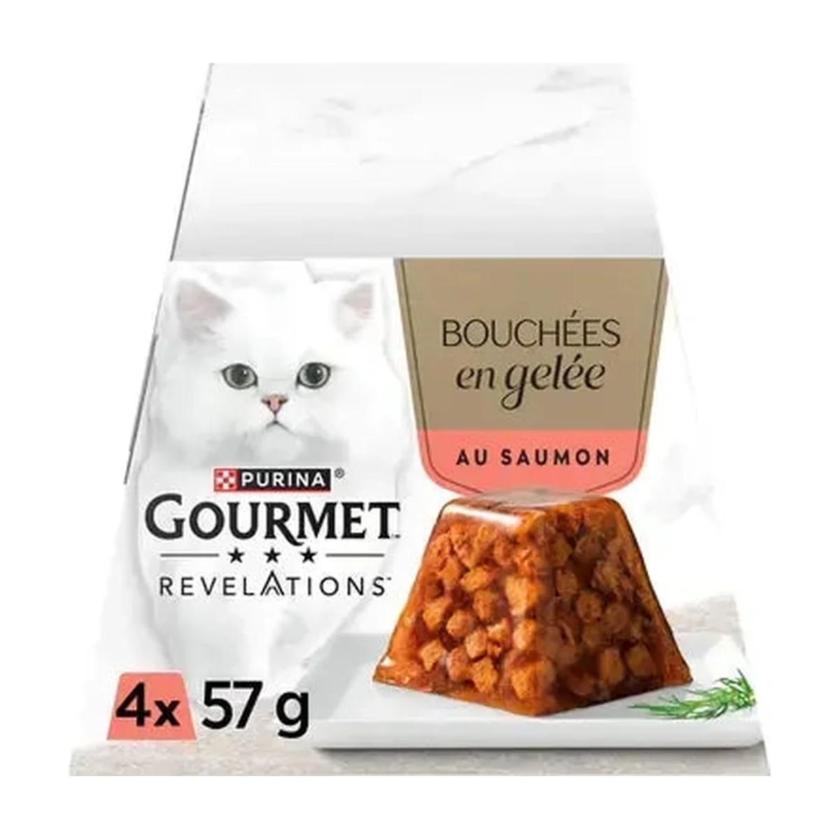 Purina Gourmet Revelations Bouchées en gelée au saumon pour chat 4 x 57 g
