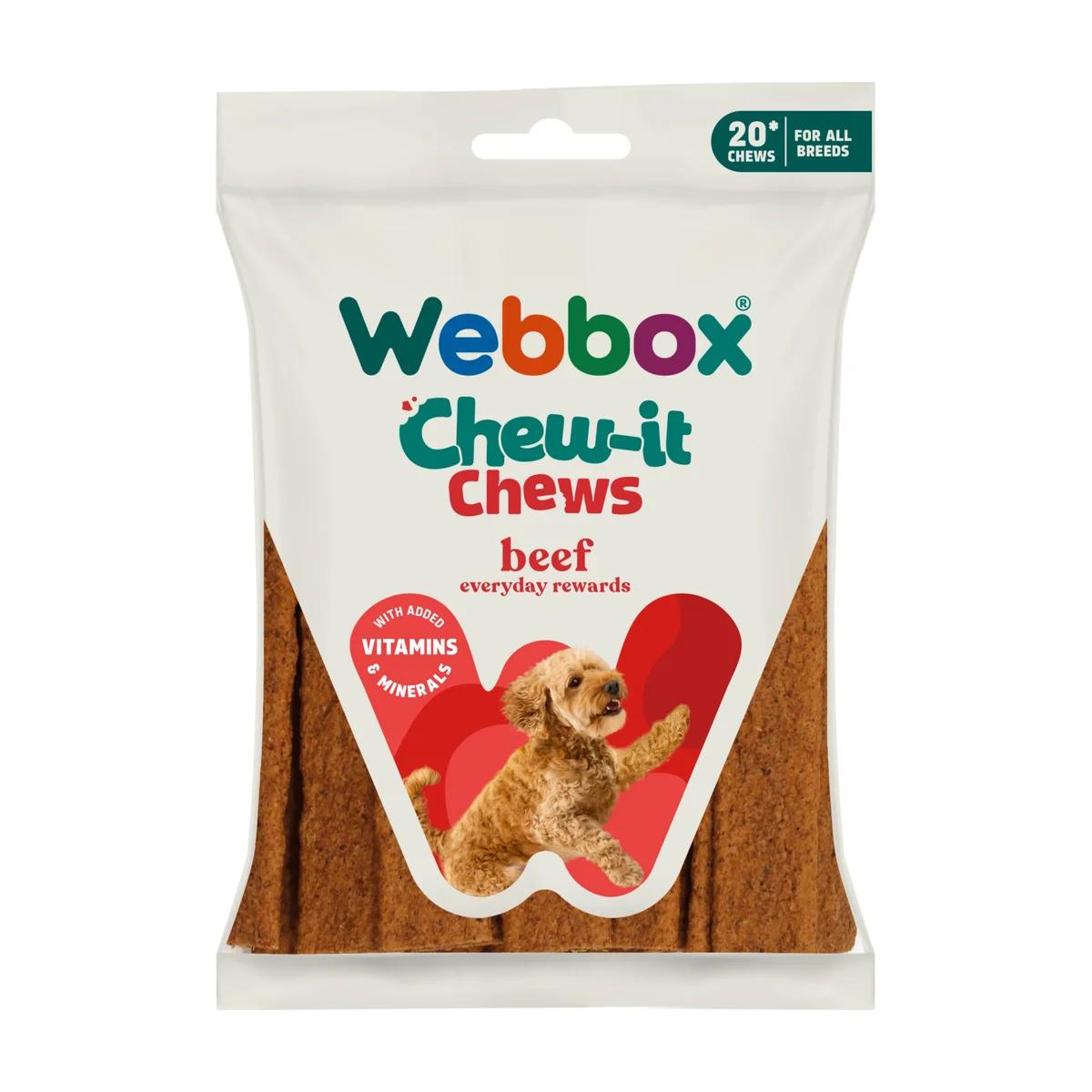 Webbox Meaty Chew-it Chews friandises à mâcher au bœuf pour chien 200 g