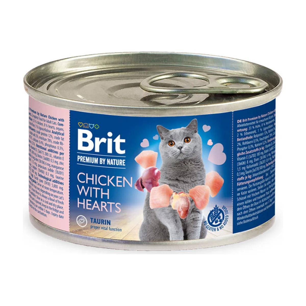 Brit Paté Premium by Nature Chicken with Hearts pour chat 200 g