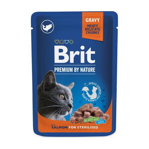Brit Premium pâtée en sauce au saumon pour chat stérilisé 100 g, Brit à Casablanca