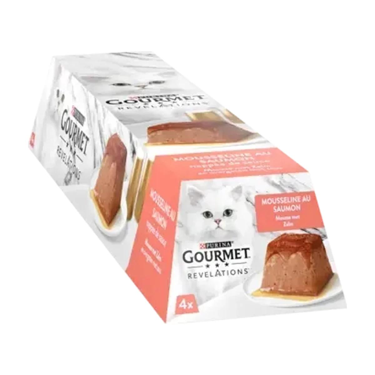 Purina Gourmet Revelations Mousselines au saumon nappées de sauce pour chat 4 x 57 g