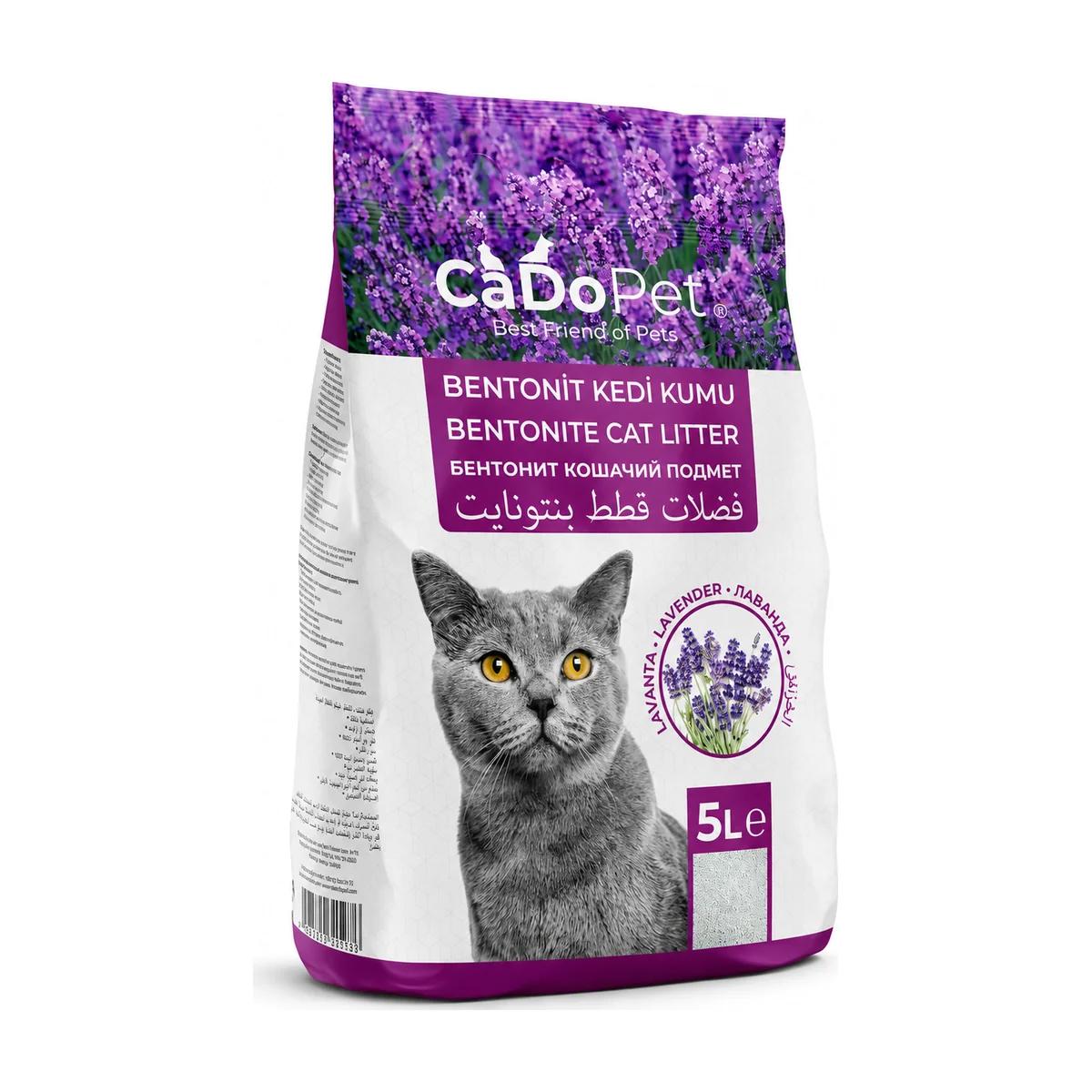 CadoPet Litière Agglomérante Bentonite pour Chat 5 L Lavande
