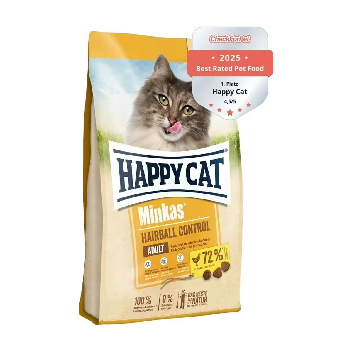 Happy Cat Minkas Hairball Control croquettes pour chat adulte à la volaille 500 g, Happy Cat à Casablanca