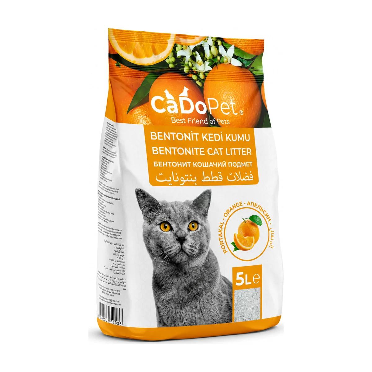 CadoPet Litière pour Chat Bentonite Agglomérante Parfum Orange 5 L