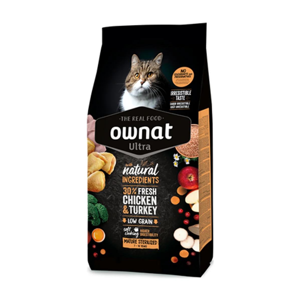 Ownat Ultra Mature Sterilized Croquettes pour chat stérilisé senior 8 kg