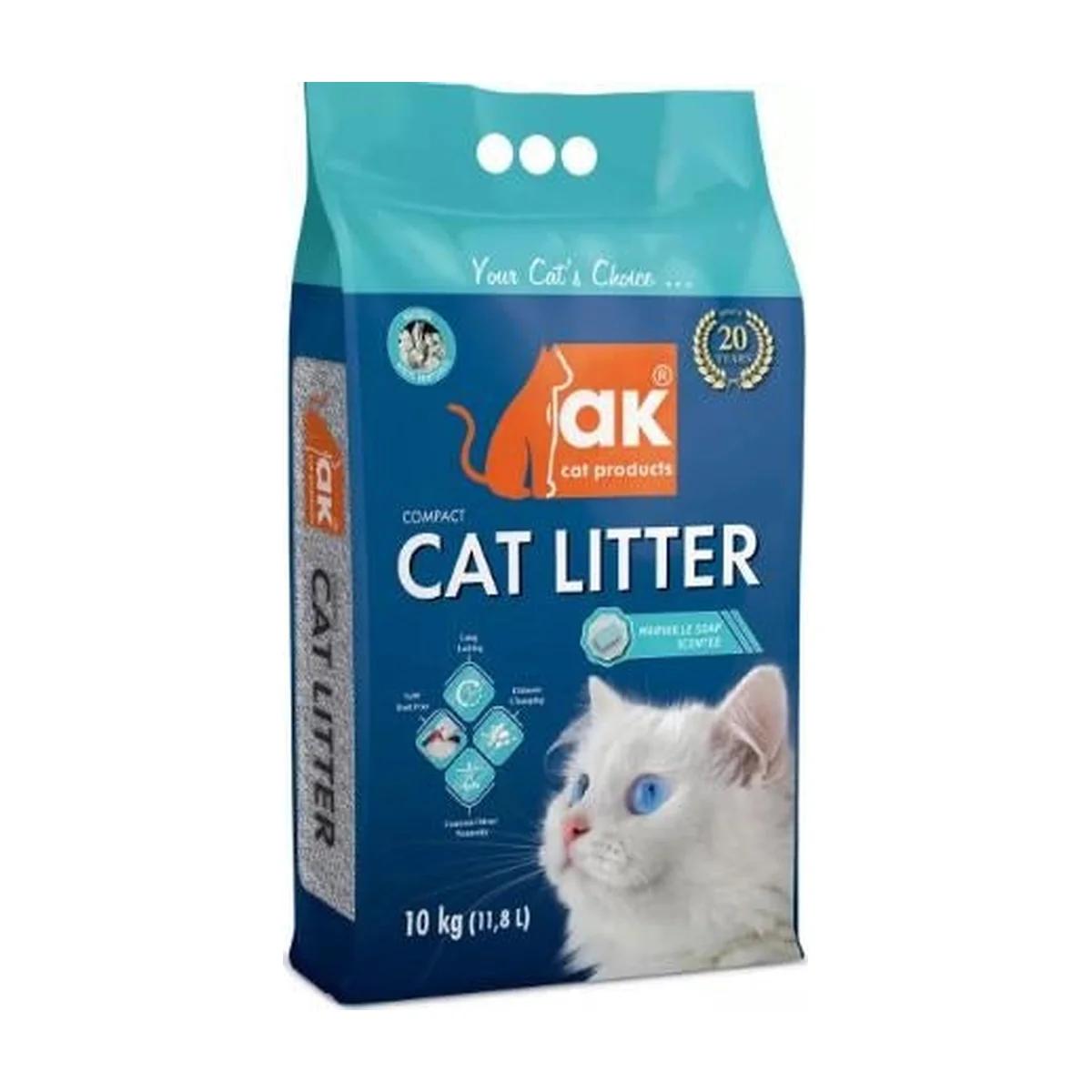 AK Litière agglomérante à gros grains parfum savon de Marseille 10 kg