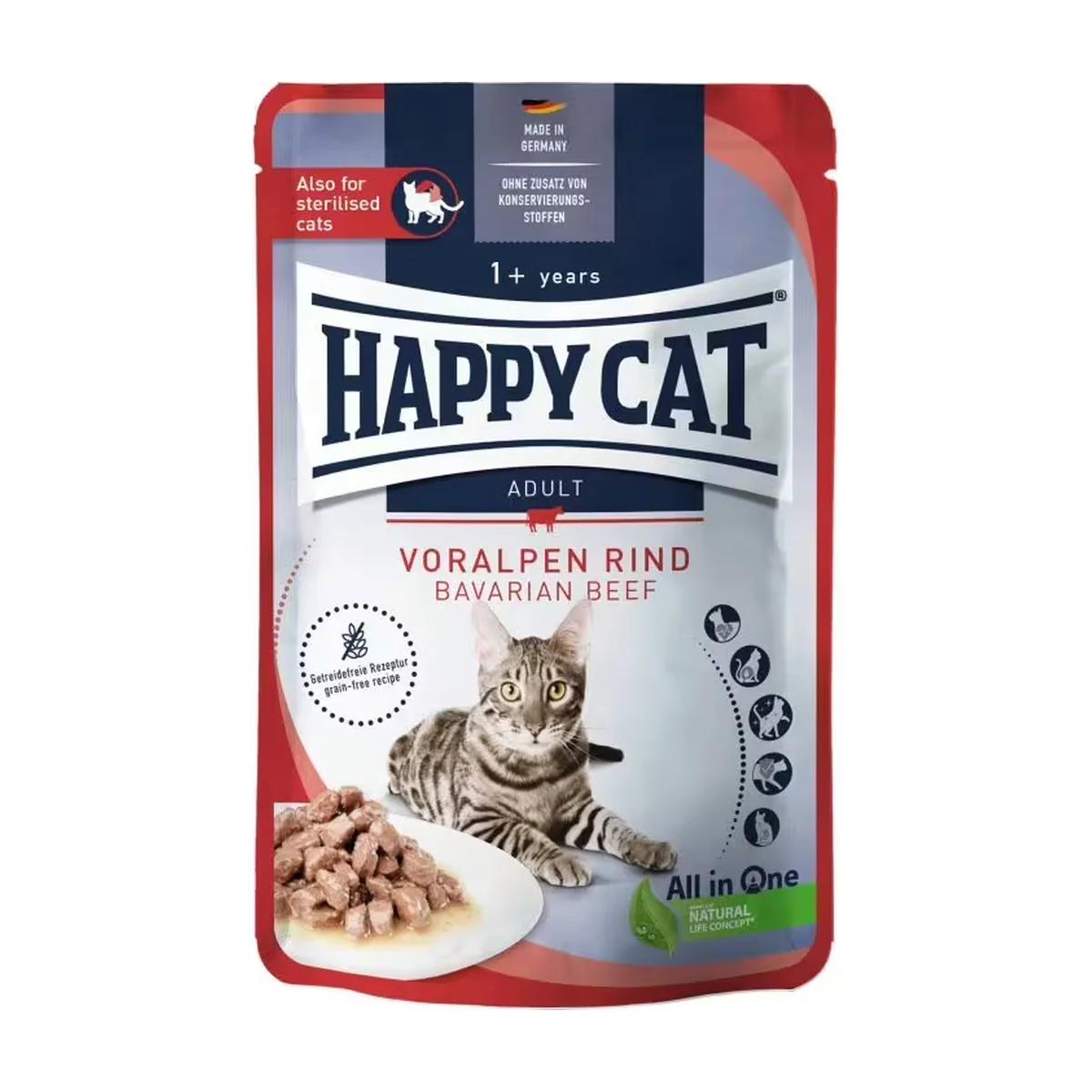 Happy Cat Meat in Sauce Culinary Bavarian pâtée pour chat stérilisé au bœuf 85 g, Happy Cat à Casablanca