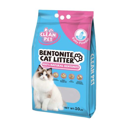 Clean pet Litière bentonite parfum poudre de bébé 10 L