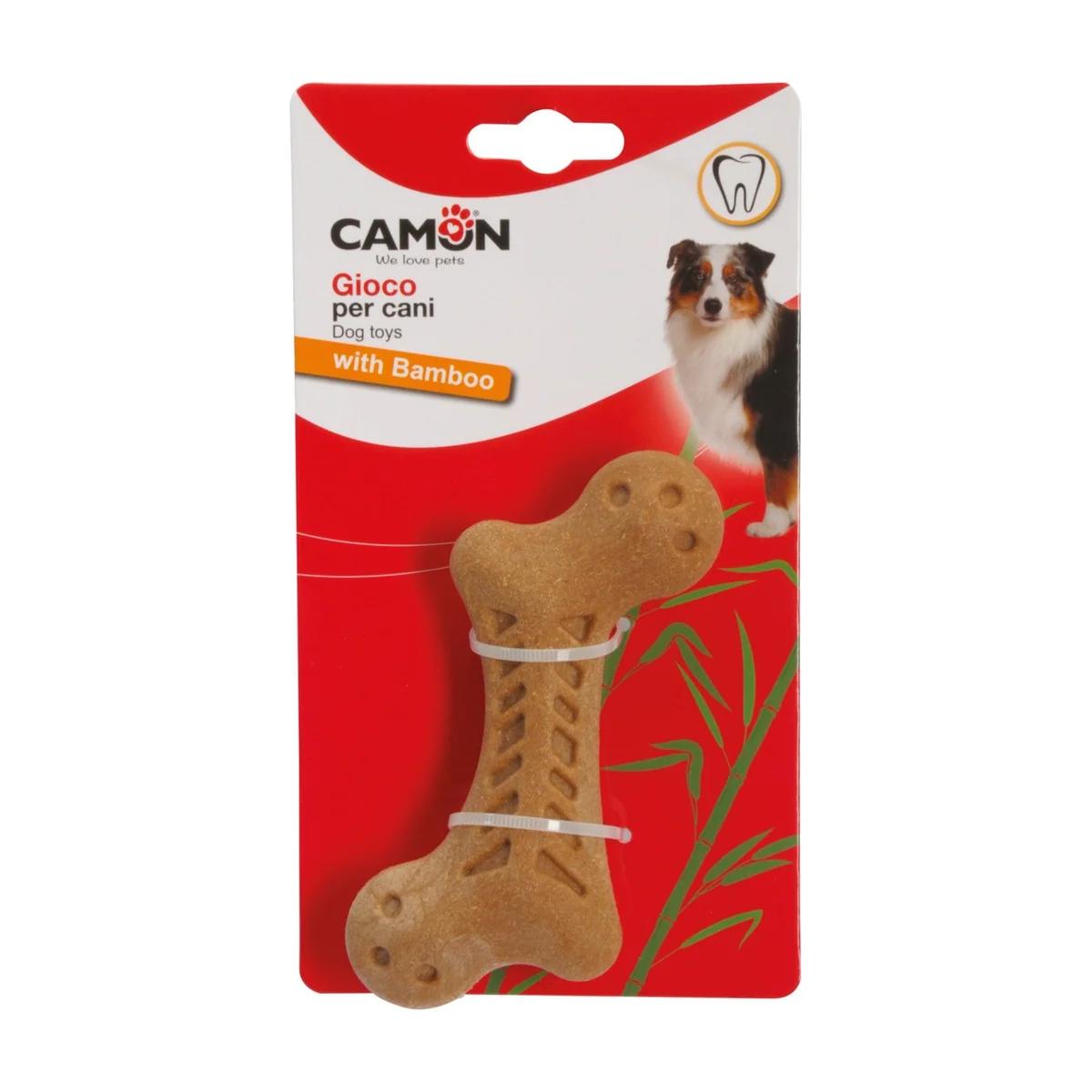 Camon Jouet pour chien petit os avec bambou 13 cm