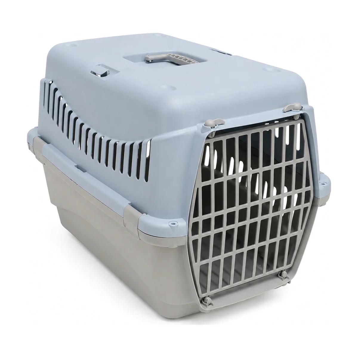 Cage de Transport pour Chien petite et Chat Bleu Ciel – ( 58x38x38 cm )
