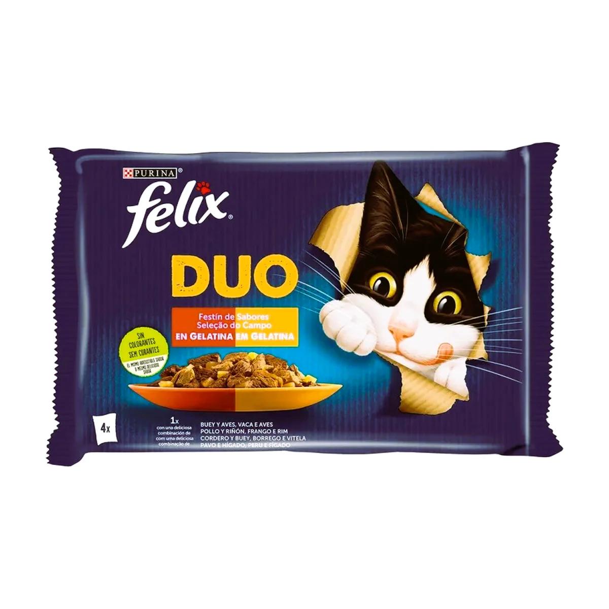 Purina Felix Duo Festin de Saveurs en Gélatine 4x85 g