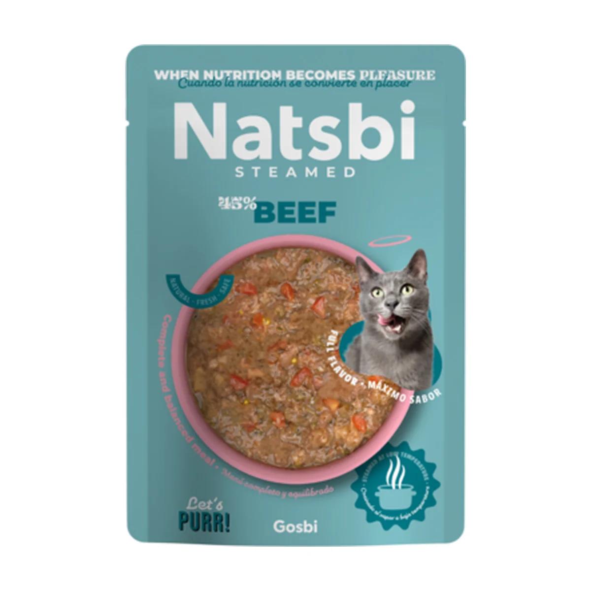 Gosbi Natsbi Steamed Pâtée pour chat au bœuf 80 g
