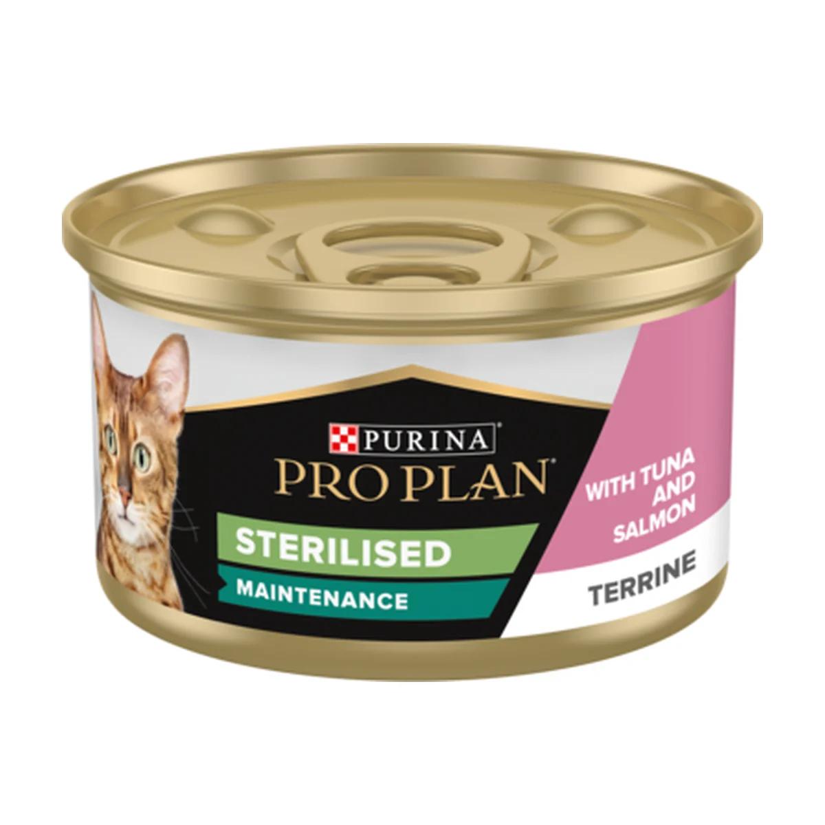 Purina Pro Plan Sterilised Maintenance Terrine au thon et au saumon pour chat 85 g