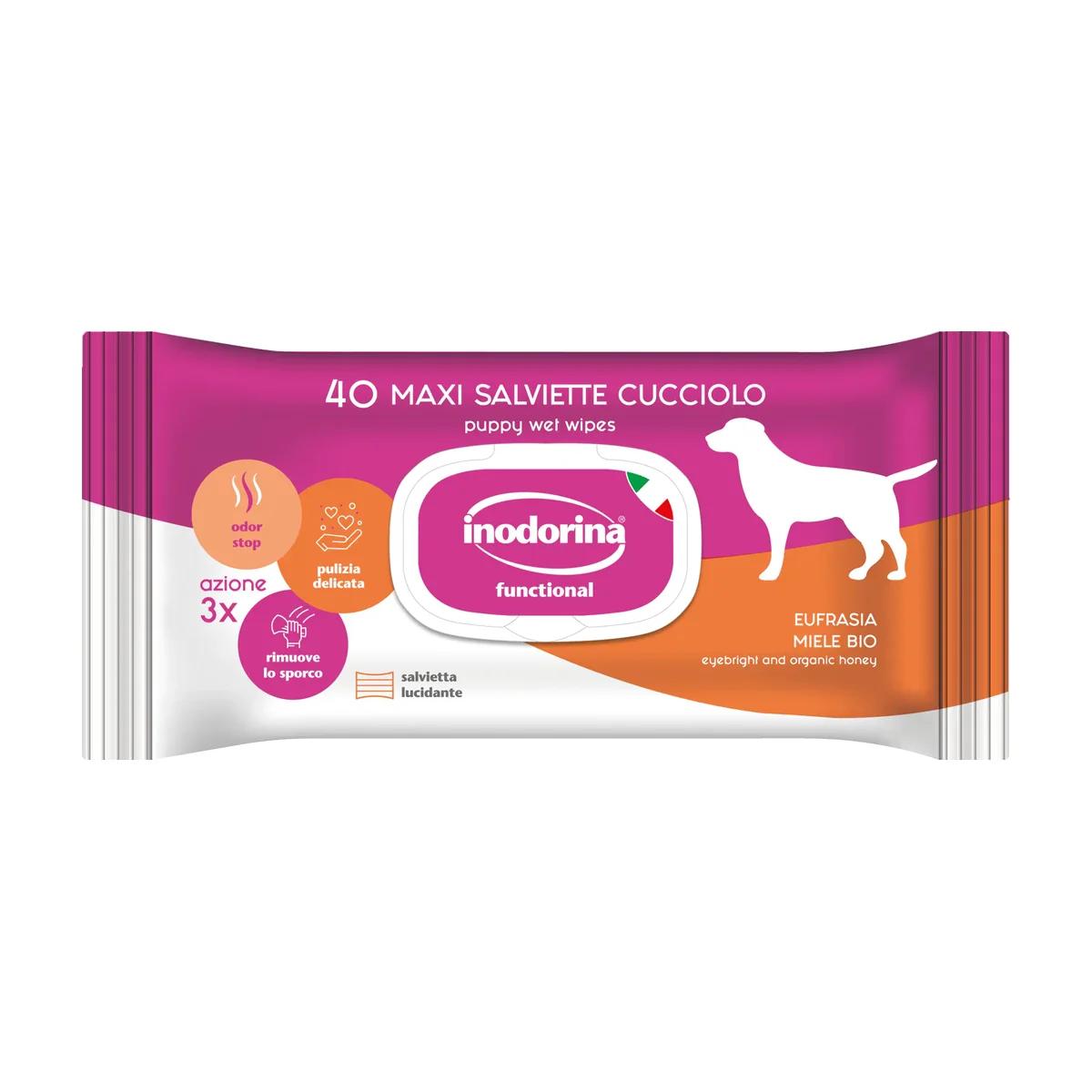 Lingettes nettoyantes pour chiot au miel et à l'euphraise x 40