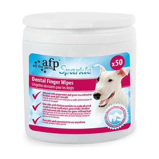 All for paws Lingettes dentaires pour les doigts pour chien 50 pièces