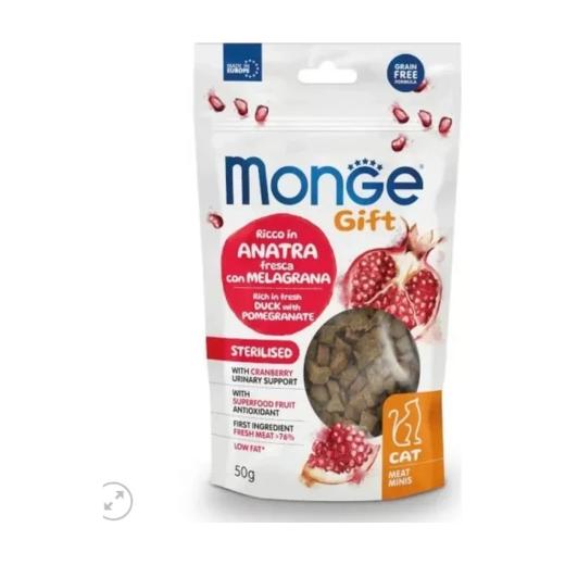 Monge Gift pour Chat Adulte Stérilisé Fourrée et Croustillante au Canard et à la Grenade Urinary Support 50 g, Monge à Casablanca