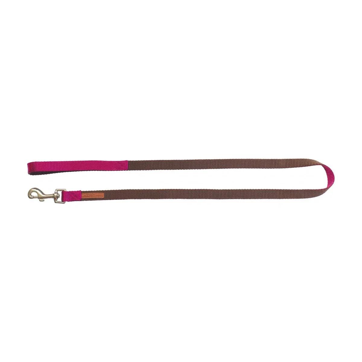 Laisse X-TRM Double Premium brun et cardinal 120 cm x 1 cm