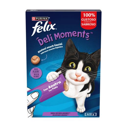 Purina Felix Deli Moments Snack Liquide 4x10 g – Canard, Felix à Casablanca