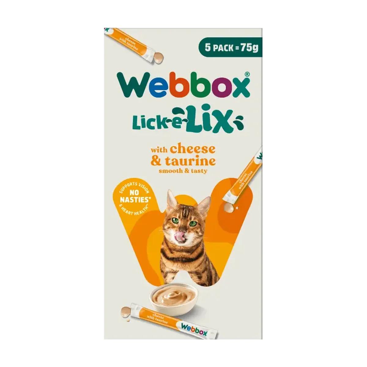 Webbox Lick-e-Lix friandises au fromage et à la taurine pour chat, 5x15 g, Webbox à Casablanca