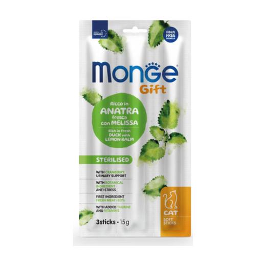 Monge Gift Sterilised Adult Chat Rich In Fresh Duck With Lemon Balm Soft Sticks 15 g, Monge à Casablanca