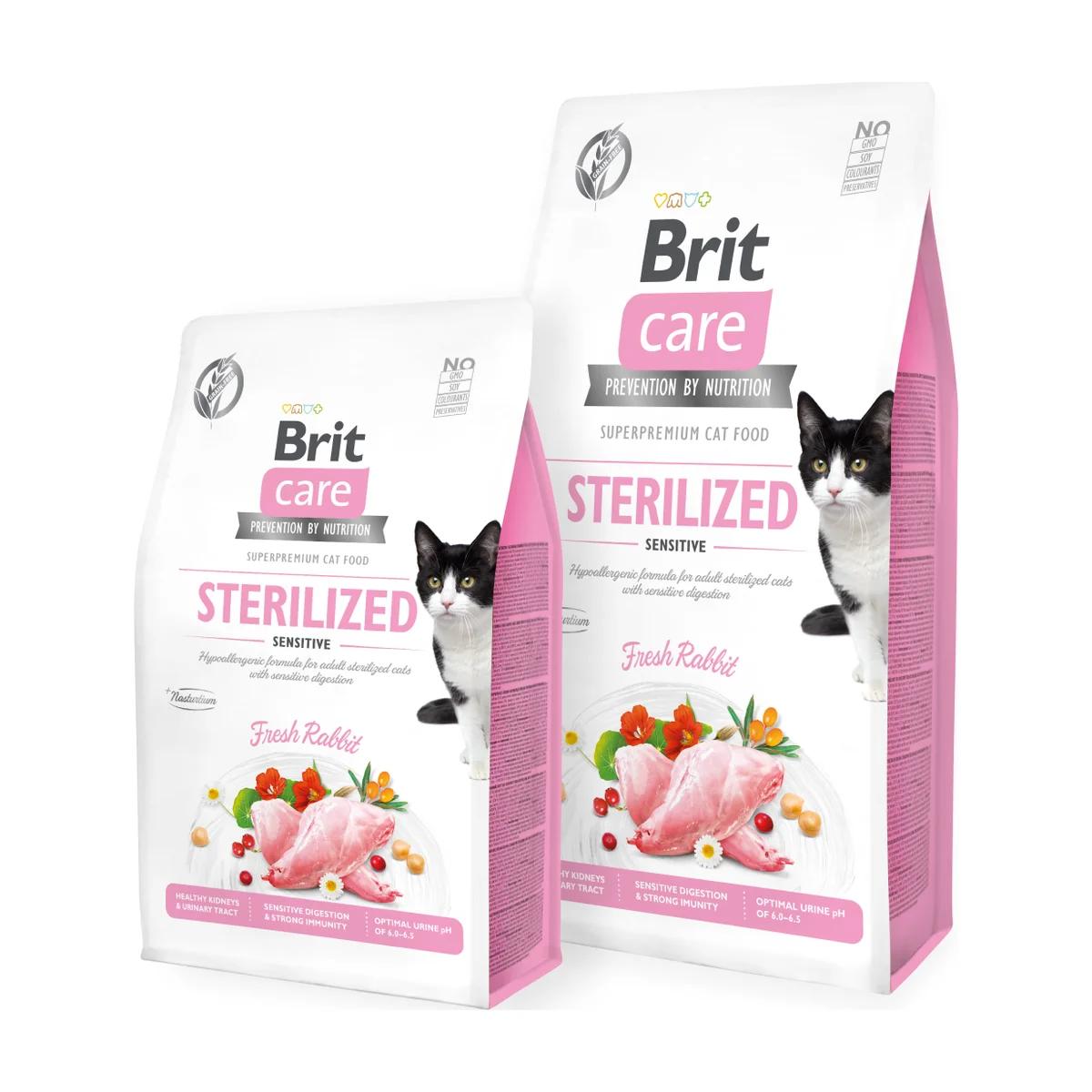 Brit Care Cat croquettes sans céréales pour chat stérilisé digestion sensible au lapin 7 kg
