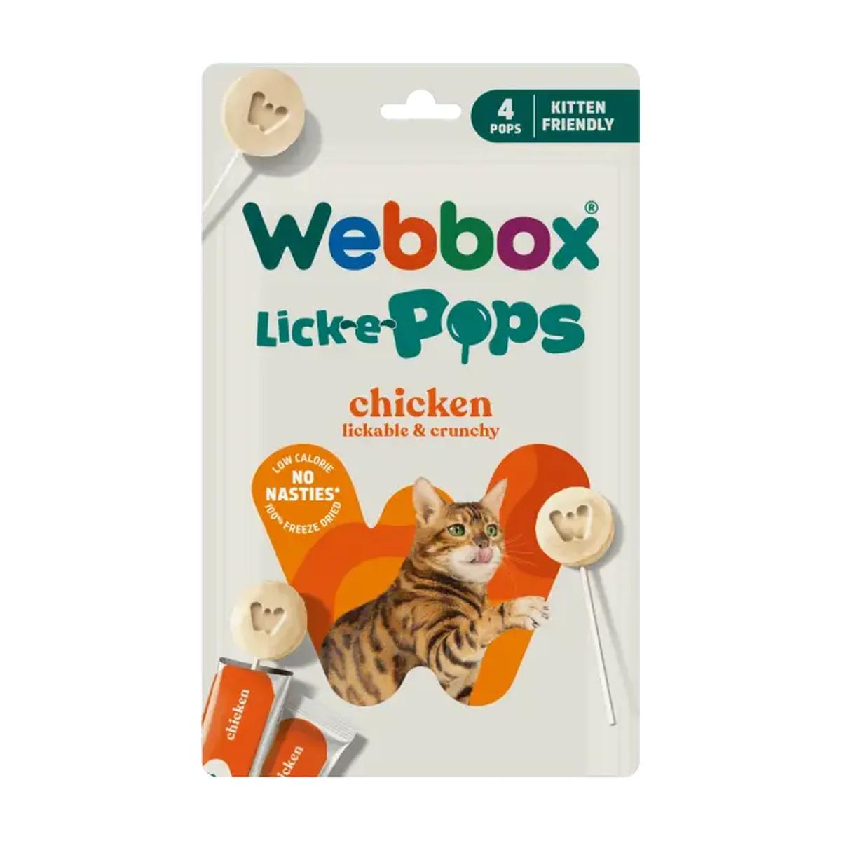 Webbox Lick-e-Pops friandises à lécher au poulet pour chat, 4 pièces