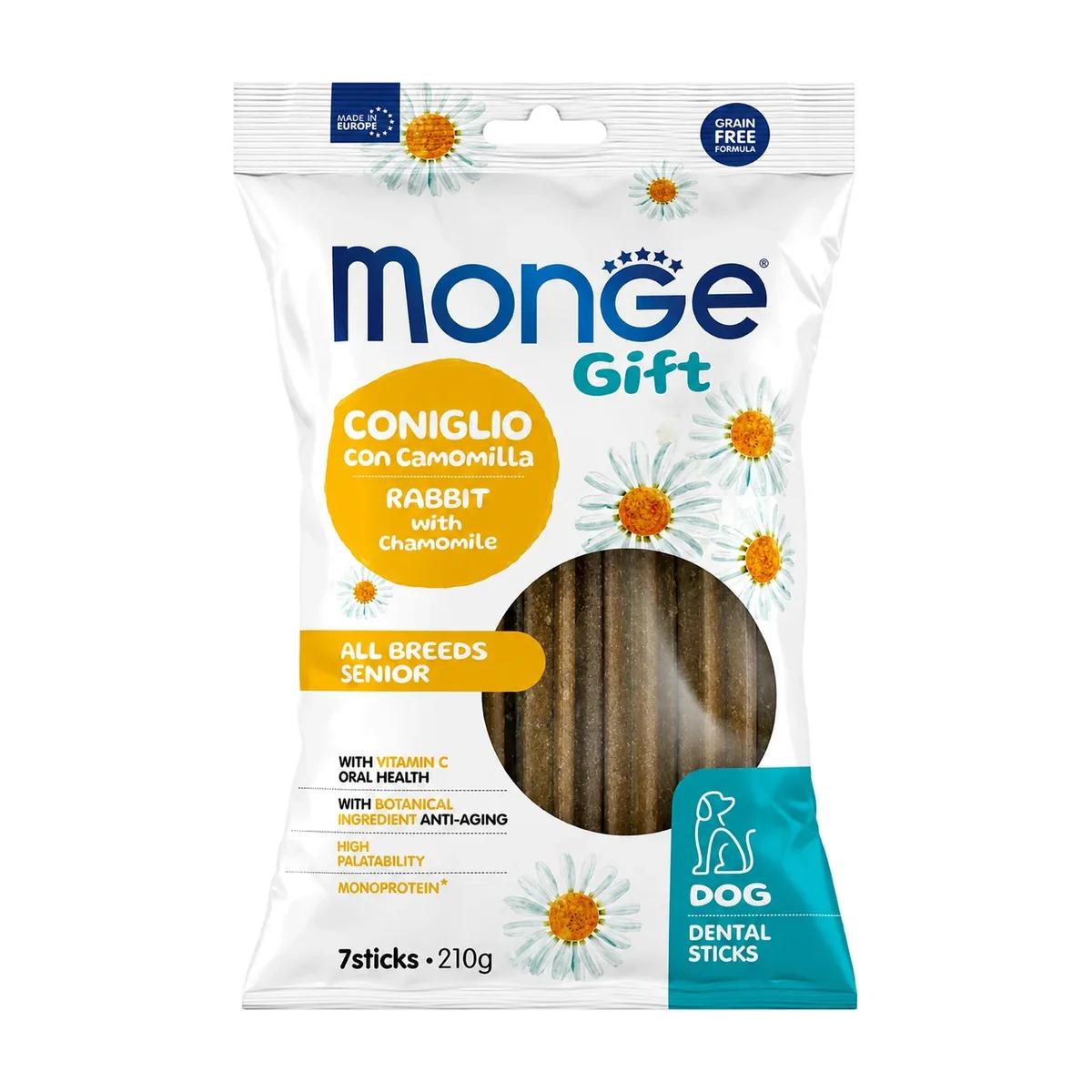 Monge Gift Dental Sticks Senior Lapin & Camomille – 210 g, Monge à Casablanca
