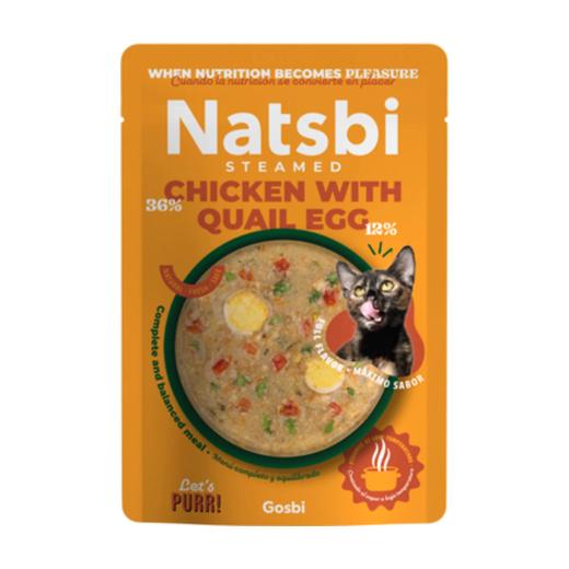Gosbi Natsbi Steamed Pâtée pour chat au poulet et à l'œuf de caille 80 g, Gosbi à Casablanca