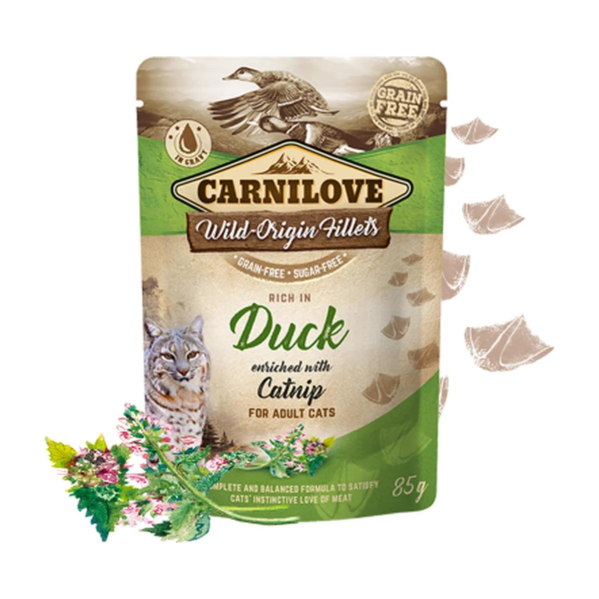 Carnilove Pâtée en sauce pour chat riche en canard et cataire 85 g