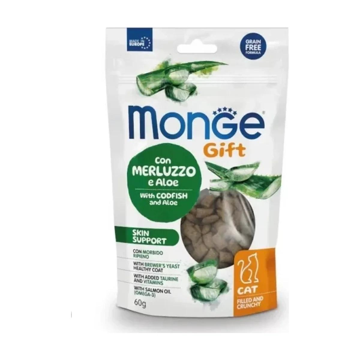 Monge gift pour Chat Adulte fourrée et croustillante à l'Aloe Vera /Skin Support/ 60 g, Monge à Casablanca
