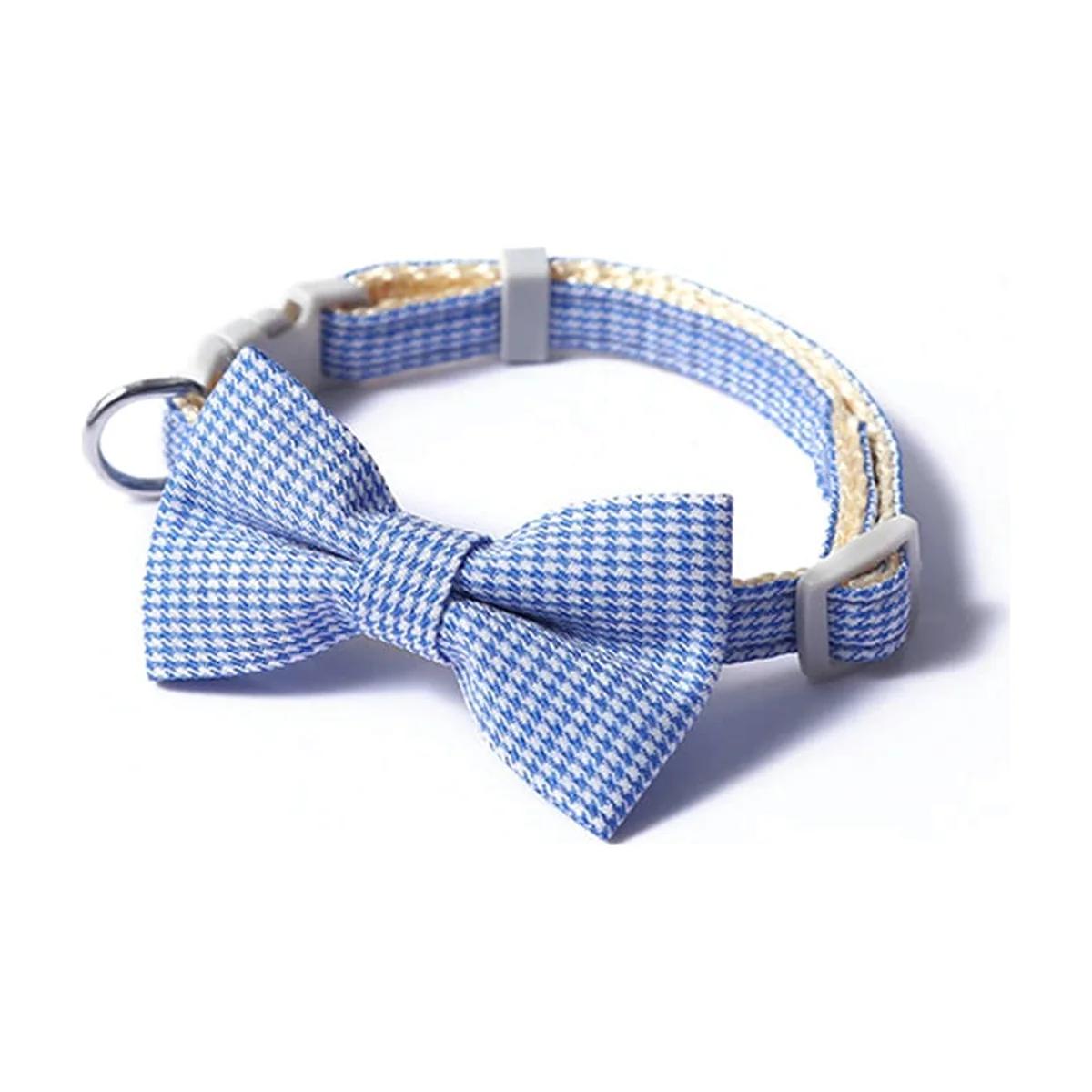 Collier pour chat à nœud papillon à carreaux avec boucle de sécurité