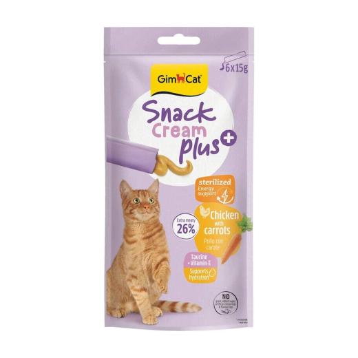 Gimcat Snack Cream Plus+ Poulet & Carottes – Chat Stérilisé 6x15 g, Gimcat à Casablanca