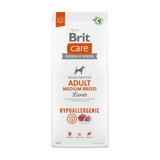 Brit Care Croquettes hypoallergéniques pour chien adulte de race moyenne, agneau et riz 12 kg, Brit à Casablanca