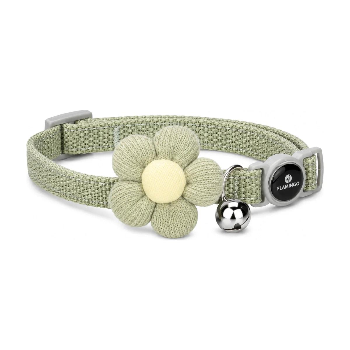 Collier pour Chat avec Fleur et Clochette Flamingo – Vert, Flamingo à Casablanca