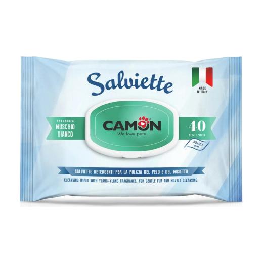 Camon Lingettes au musc blanc pour chien et chat, 40 pièces, Camon à Casablanca
