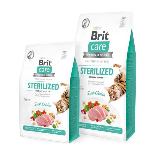 Brit Care Cat croquettes sans céréales pour chat stérilisé santé urinaire 2 kg