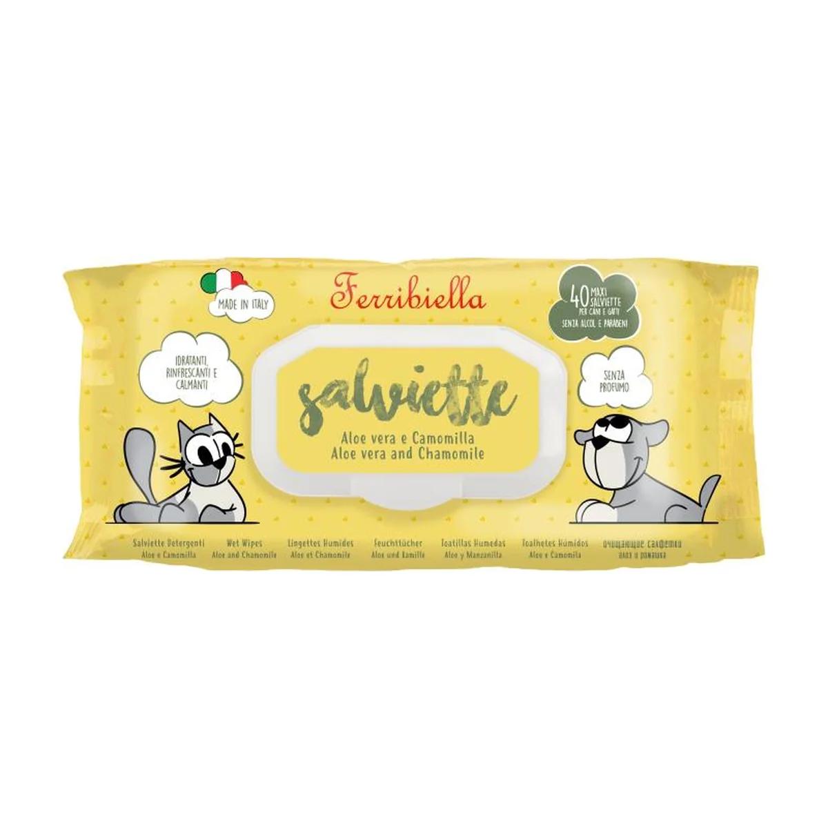 Ferribiella Lingettes nettoyantes pour chien aloe vera et camomille 40 pièces, Ferribiella à Casablanca