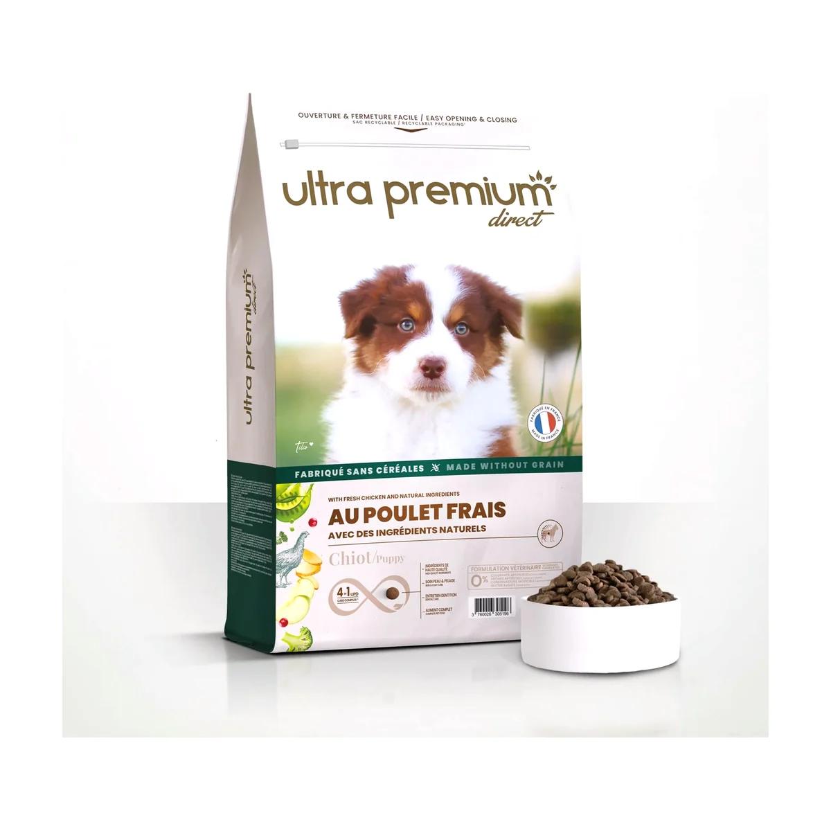 Ultra Premium Direct Croquettes sans céréales au poulet frais pour chiot toutes tailles 12 kg