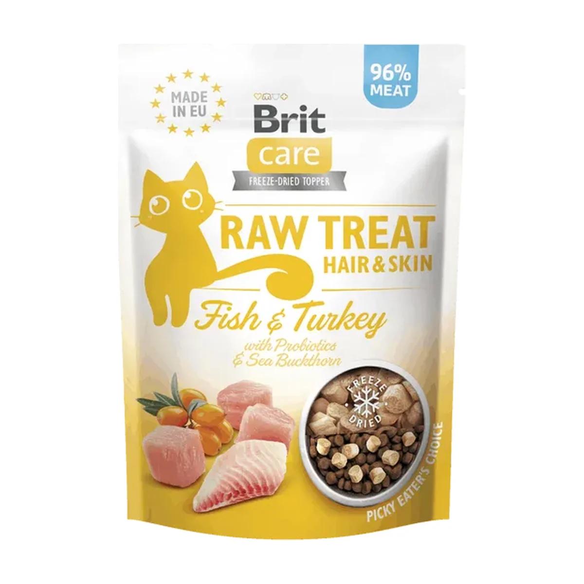 Brit Raw Treat Friandises lyophilisées pour chat peau et pelage 40 g