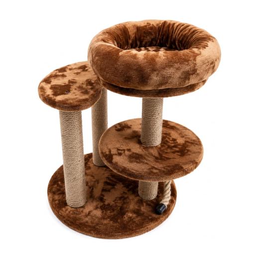 Arbre à Chat Multi-Niveaux avec Griffoirs et Plateformes Marron clair