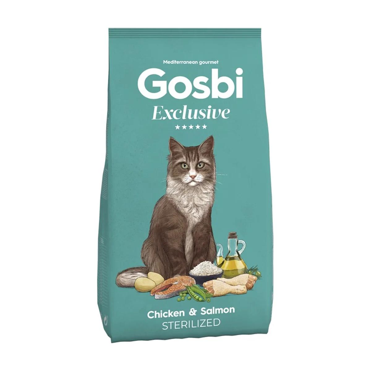 Gosbi Croquettes Exclusive Poulet et Saumon Pour Chat Stérilisé 1,5 kg, Gosbi à Casablanca